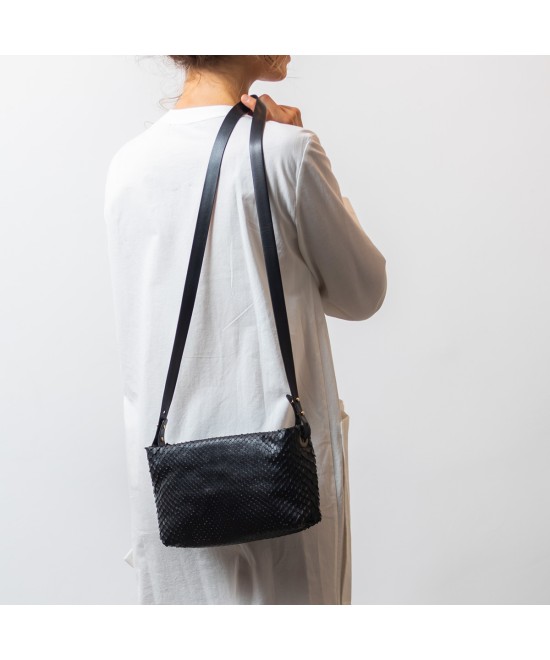 crossbody bag black python