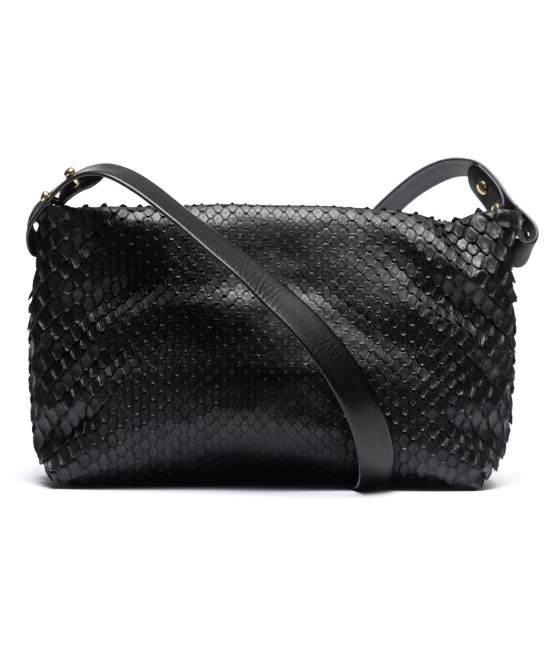 crossbody bag black python