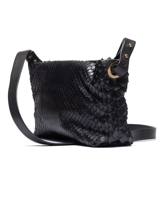 crossbody bag black python