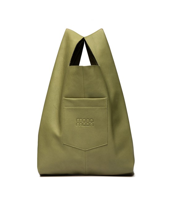 Bolso de piel suave y ligero con correa regulable que imita a las bolsas de plastico del supermercado
