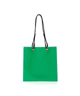 Square leather bag with leather cord handles
