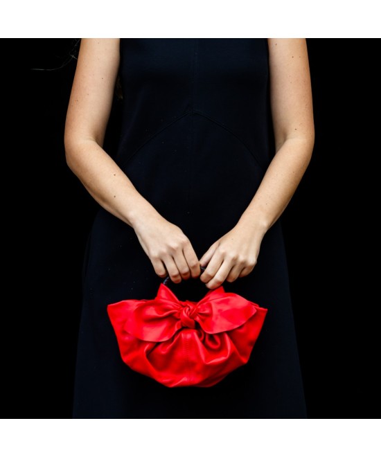 Red party leather bag