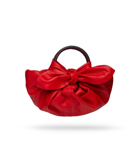 Red party leather bag