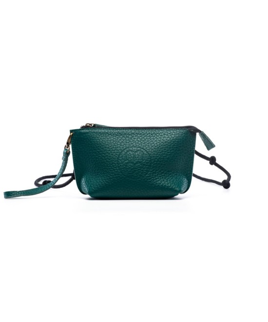 Small green leather bag