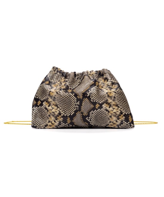 Bolso de mano de piel animal print con cadena para colgar