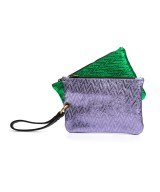 Leather bag made up of 2 individual flat wallets.