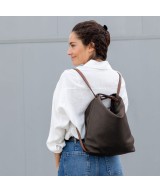 brown convertible backpack