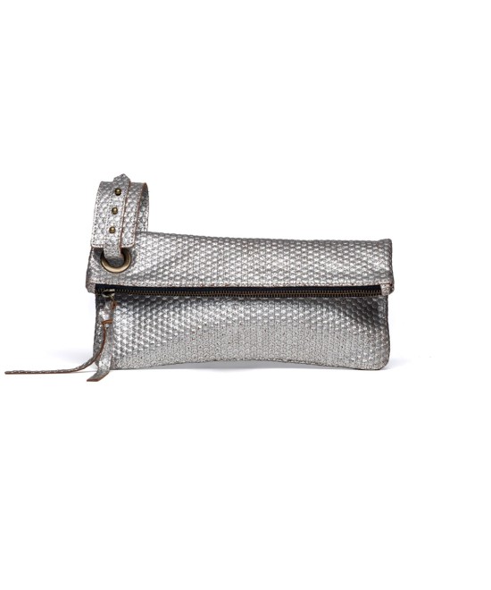 cartera de mano plata