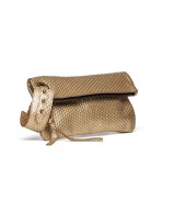 cartera de mano dorada