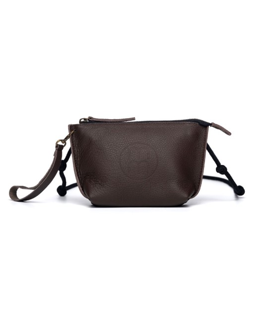 Small brown leather bag