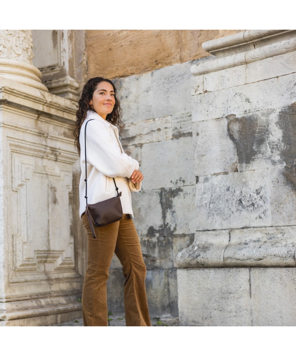 Small brown leather bag