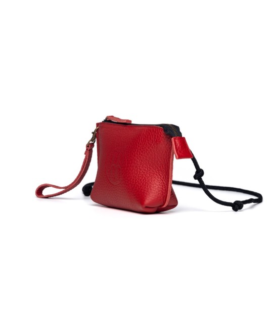 Bolso pequeño de piel color rojo