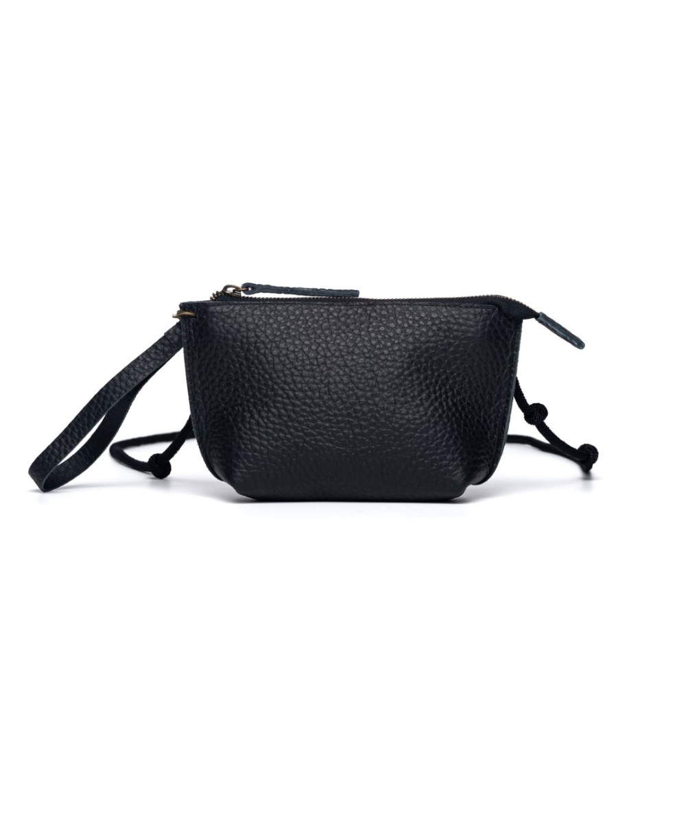 Small black leather bag
