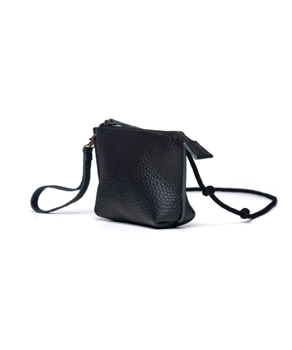 Small black leather bag