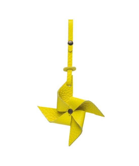 Leather charm in the shape of a windmill