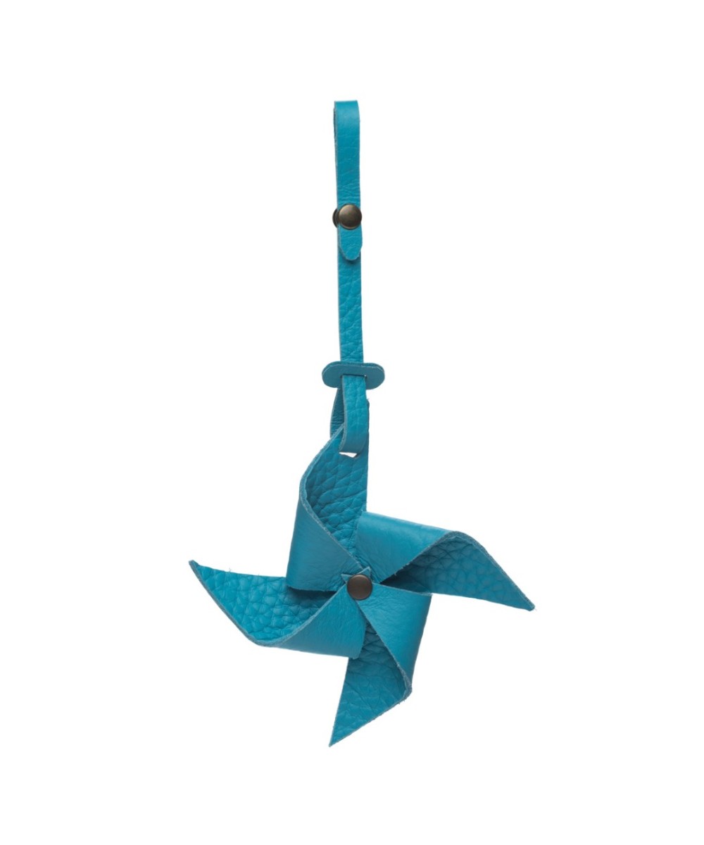 Leather charm in the shape of a windmill