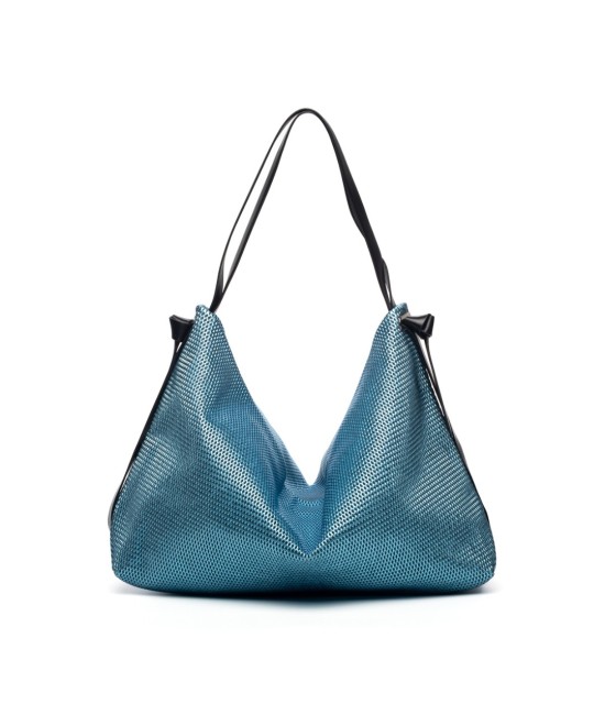 Leather backpack bag with a glossy finish.