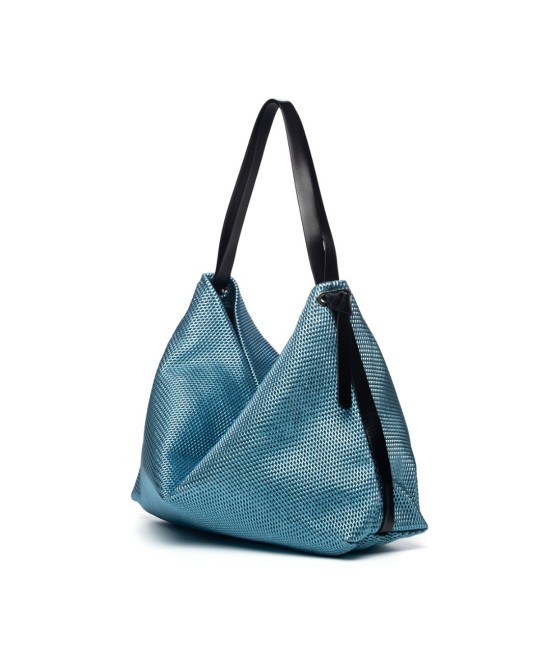 Leather backpack bag with a glossy finish.