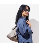 Leather backpack bag with a glossy finish.