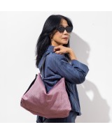 Leather backpack bag with a glossy finish.