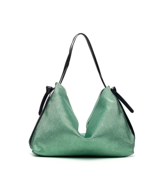 Leather backpack bag with a glossy finish.