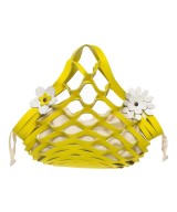 Cesta de piel plegable amarilla
