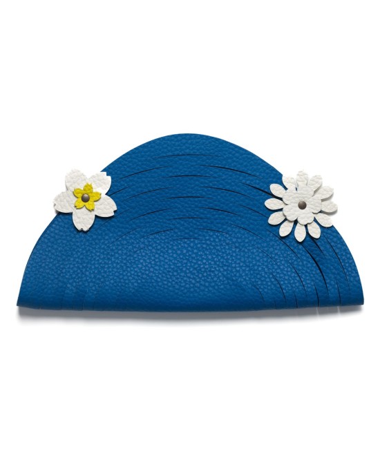 Cesta de piel plegable azul