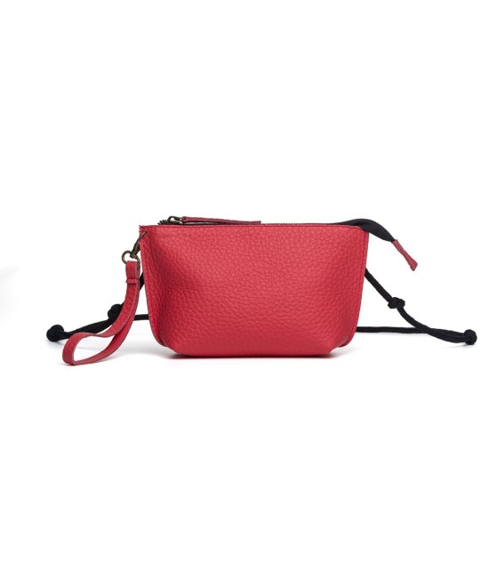 Bolso pequeño de piel color frambuesa