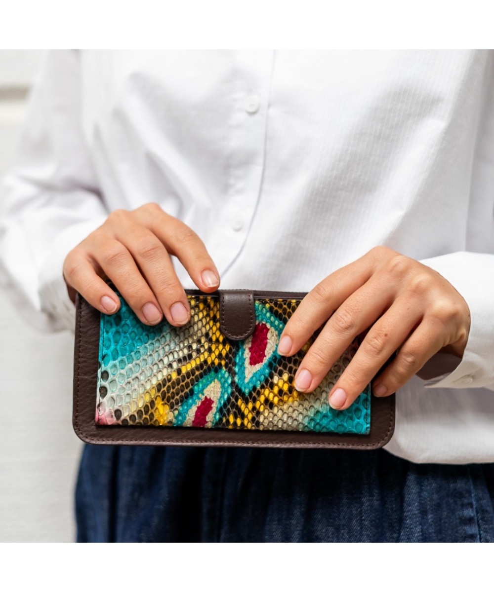 Python leather wallet. Handmade in Spain.