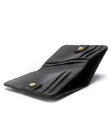 Square python leather wallet. Handmade in Spain.
