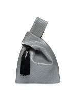 Leather handbag inspired by plastic bags.