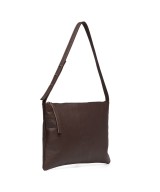 Large leather bag with adjustable strap.