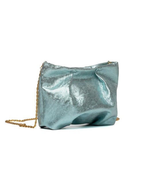 Sky blue metallic party bag