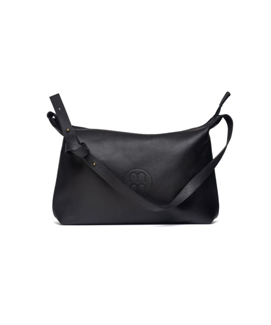 bolso de piel negro con correa adaptable
