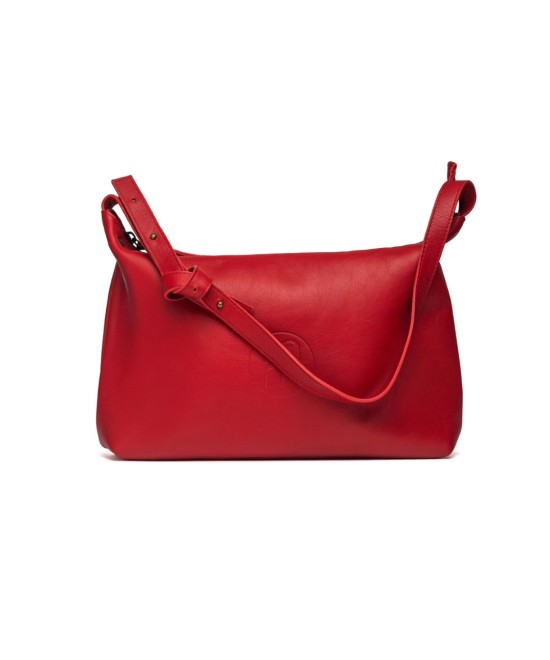 red leather bag with adjustable strap