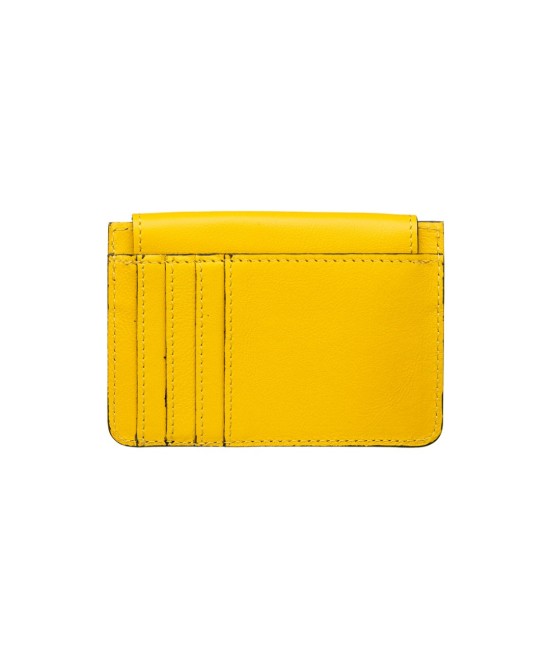 Monedero tarjetero amarillo. Fabricado de forma artesanal en España.