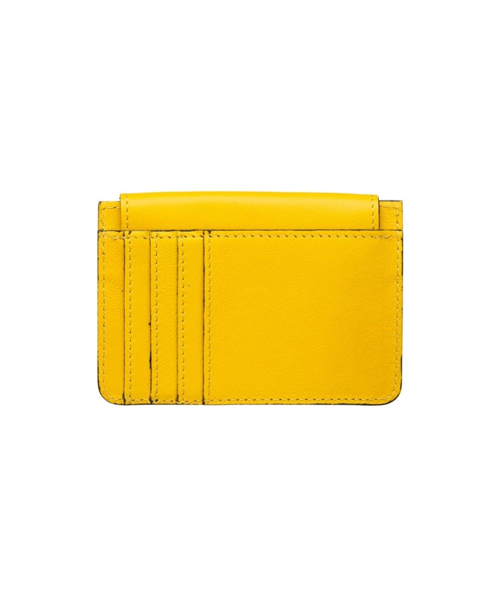 Monedero tarjetero amarillo. Fabricado de forma artesanal en España.