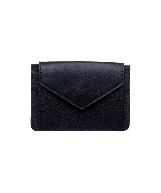 Monedero tarjetero negro. Fabricado de forma artesanal en España.