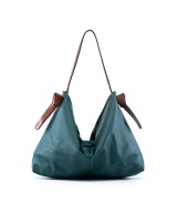 Practical and light leather bag with leather strap