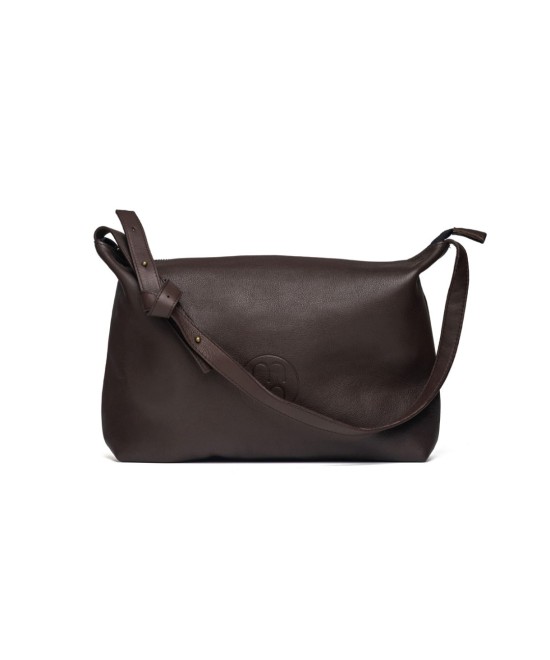 chocolate brown leather bag