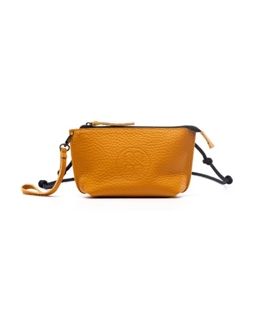 Small leather mustard bag