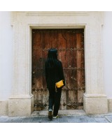 Small leather mustard bag