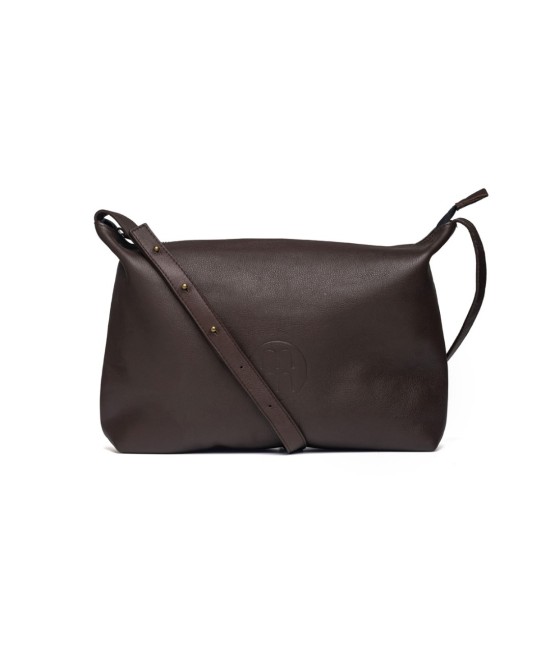 bolso de piel marrón chocolate
