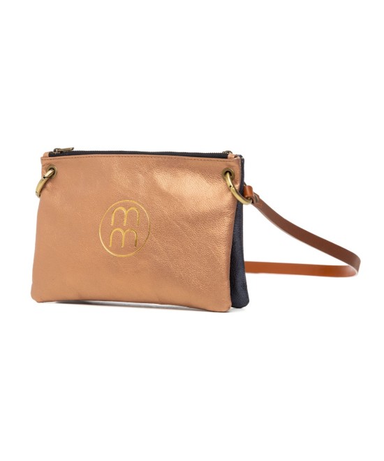 Leather bag made up of 2 interchangeable individual flat wallets.