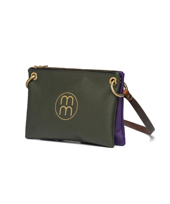 Bolso de piel formado por 2 carteras planas individuales intercambiables.