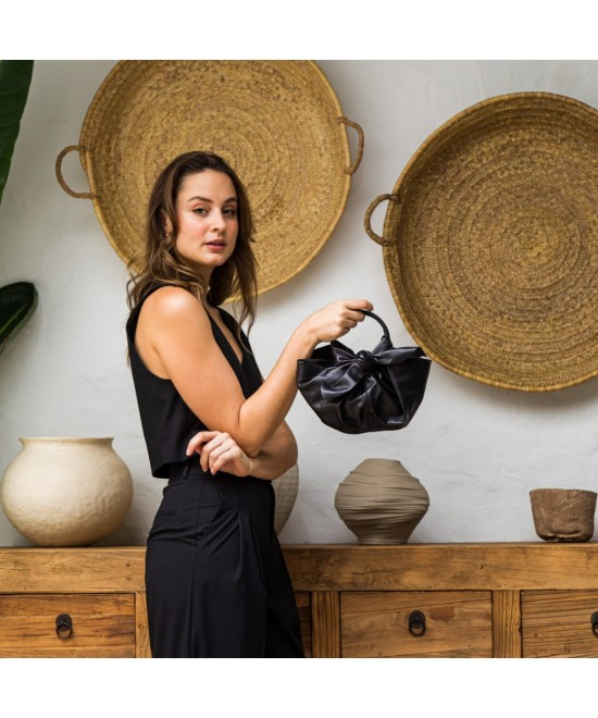 Bolso de piel de fiesta color negro