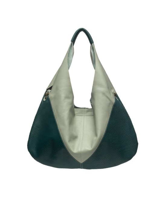 Two-tone blue Hobo bag.