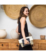 Original engraved leather bag with padded handle.