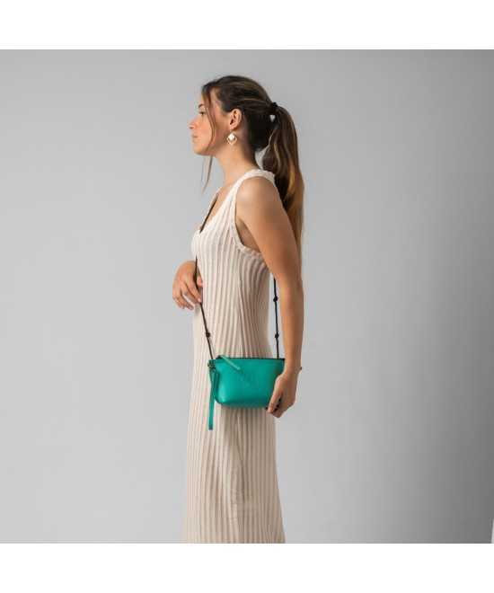 Bolso pequeño de piel color verde