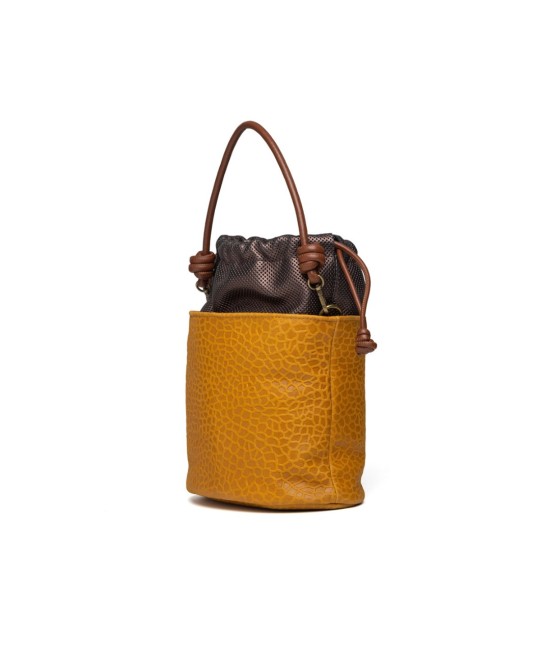 Bolso bombonera mostaza